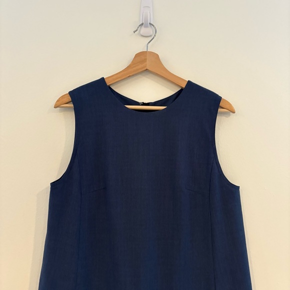 Acne Studios || Chow Bistretch Shift Mini Dress Mod Blue Zippers 40 US 8 - Picture 3 of 9